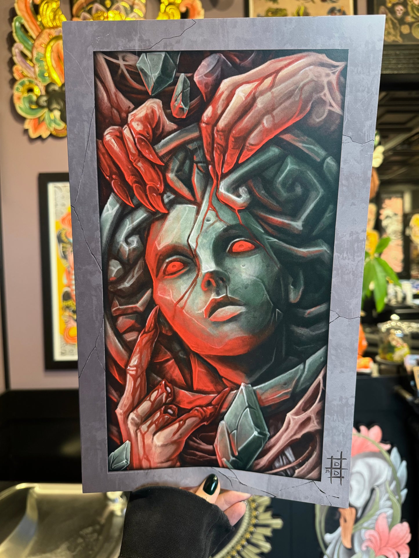 Medusa Illustrative Tattoo Style Art Print 8.5x14"