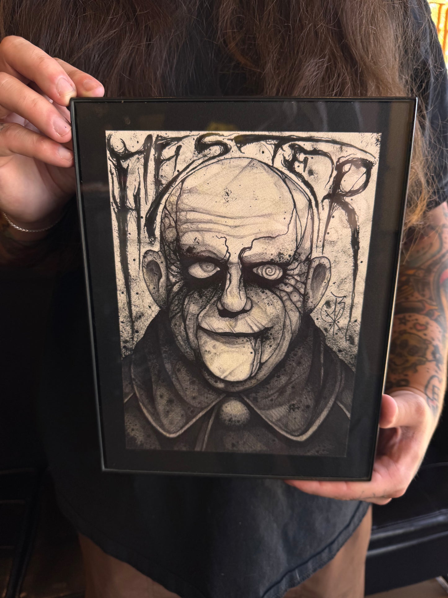 Fester Blackwork Illustrative Tattoo Style Art Print 8x10"