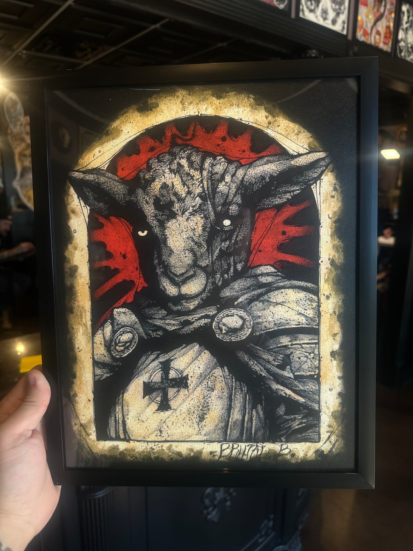 “Sable” Lamb Blackwork Illustrative Tattoo Style Art Print 11x14"