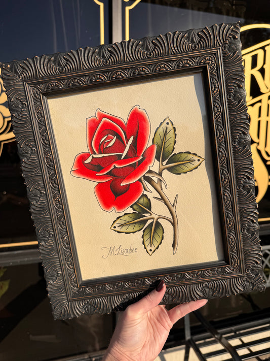 Rose Traditional Tattoo Style Art Print 8x10"